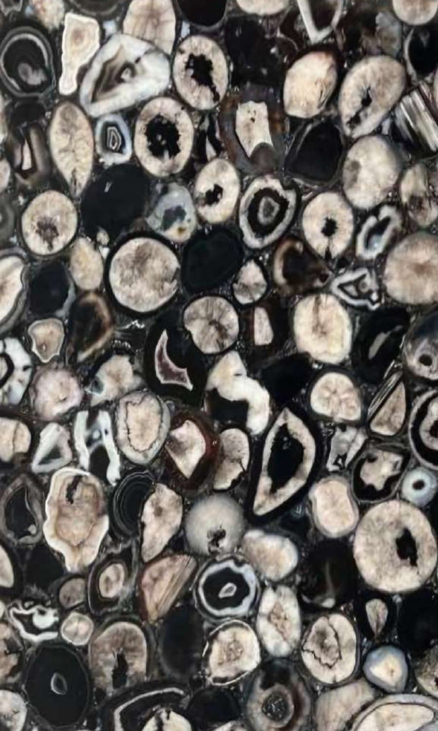 Black Agate Geode — Semi-Precious Agate, Polished · Backlit finish