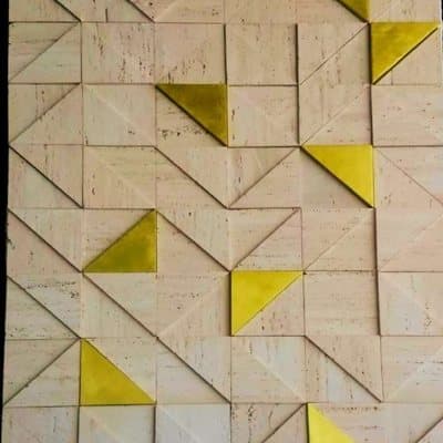 Travertine · Triangle & Gold