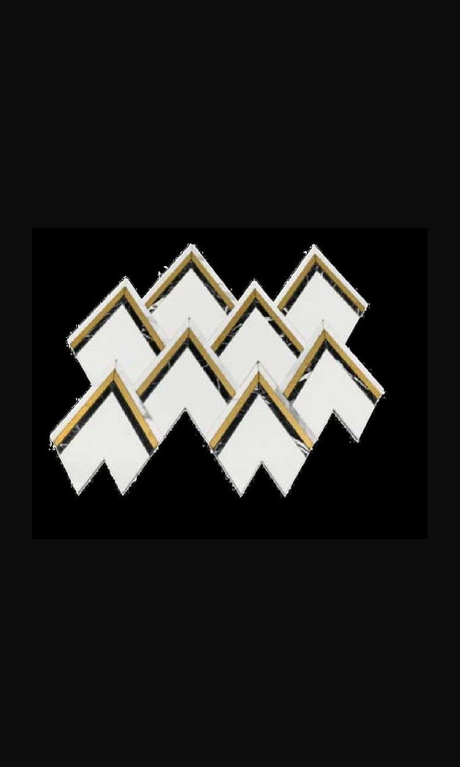 Mosaica · Brass Chevron — Waterjet Marble & Brass, Polished Mosaic finish