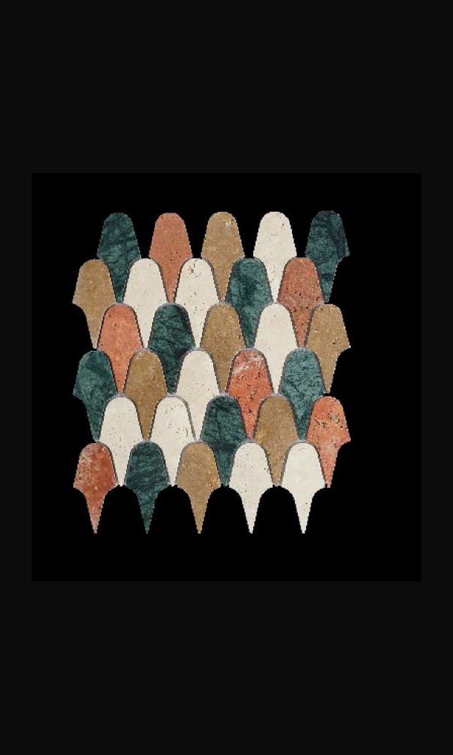 Mosaica · Terra Scallop — Stone Mosaic, Honed Mosaic finish
