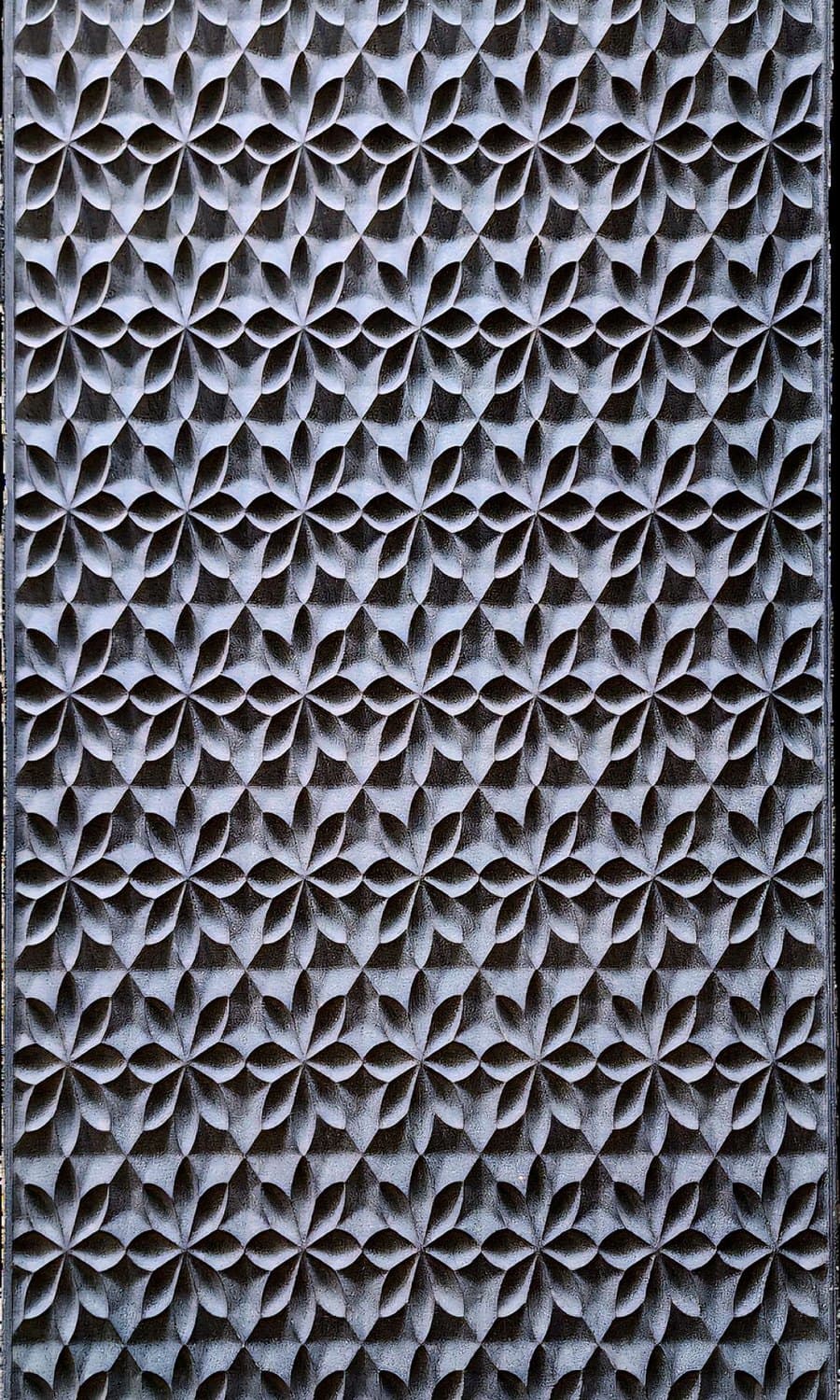 Siena · Lotus Geo — Carved Basalt, Designer Relief finish