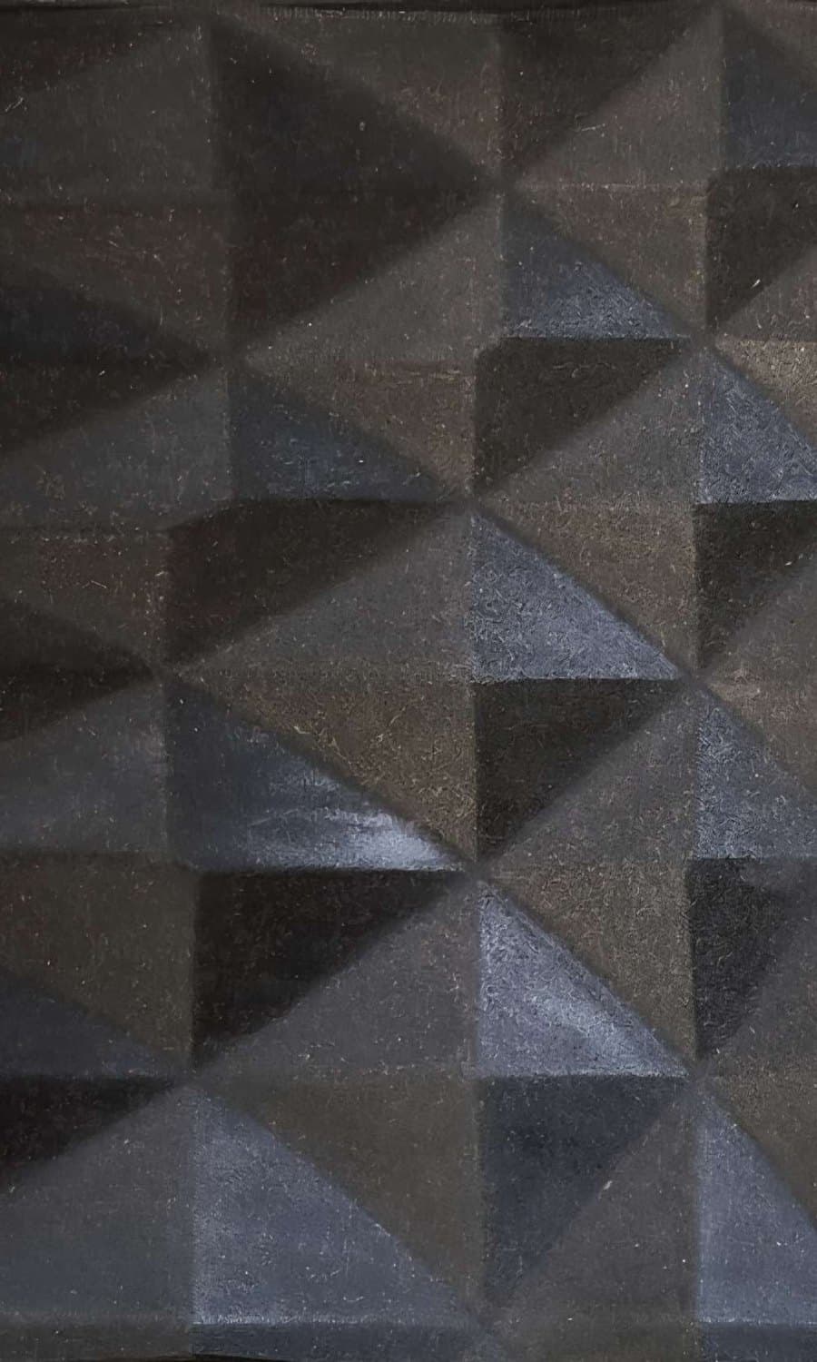 Siena · Shadow Pyramid — Carved Basalt, Designer Relief finish