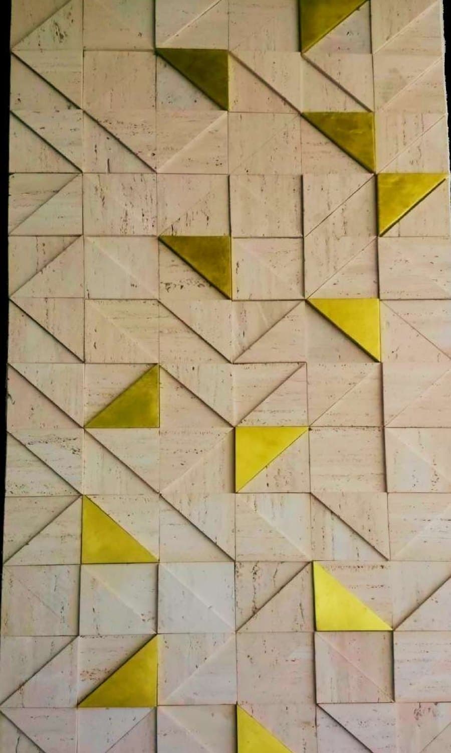 Travertine · Triangle & Gold — Travertine, Triangle & Gold Coated finish